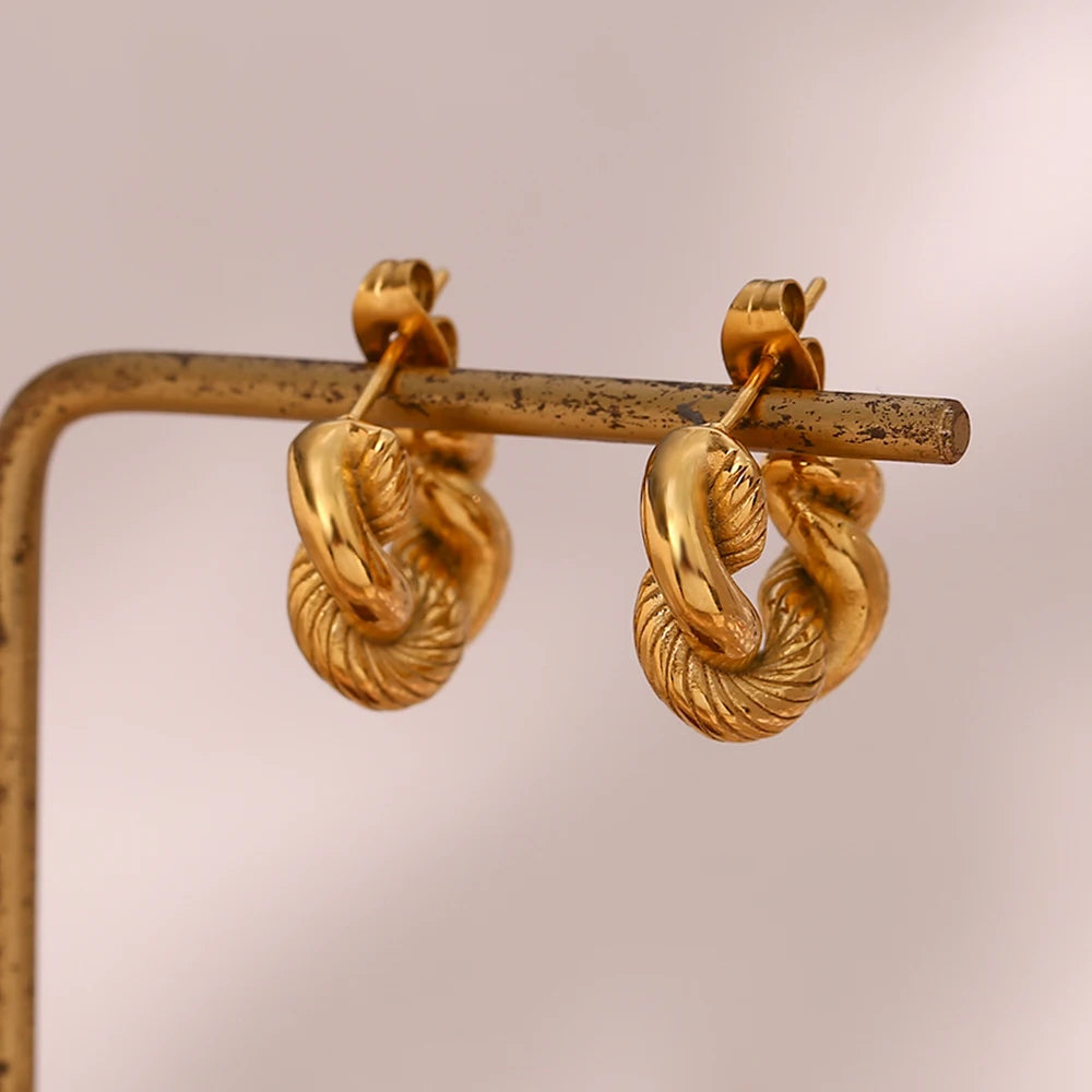 18K Twisted Earrings