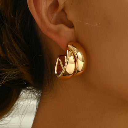 Gold Double Hoop Earrings