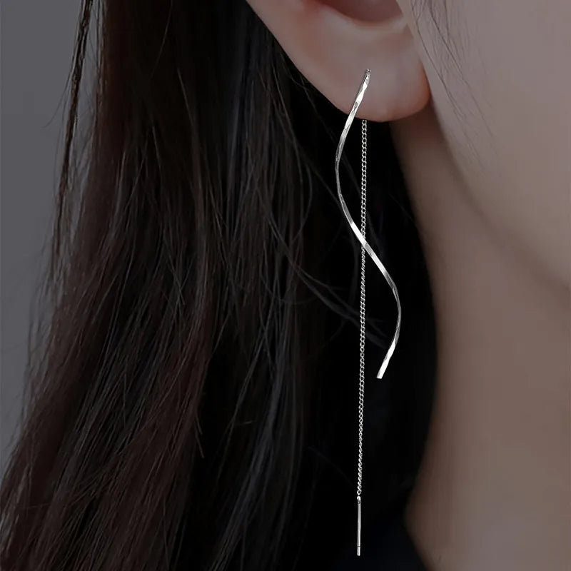 Long Tassel Threader Earrings for Women | DRIP YOUR STYLE