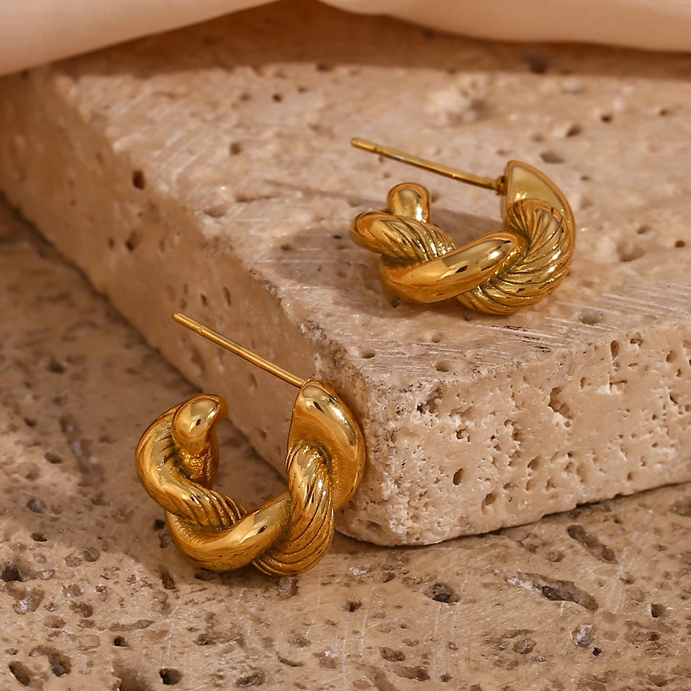 18K Twisted Earrings