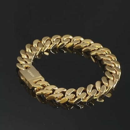 18K Aruba Bracelet Geometric Steel Link Jewelry | DAILY DRIPZ